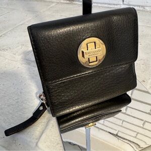 KATE SPADE wallet, black exterior/white interior/turnkey/zip around